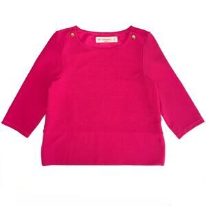 Zara Knit Pink Boxy Textured 3/4 Sleeve Shirt Size Medium